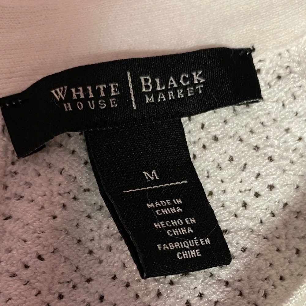 White House Black Market Textured White Knit Tank Top Size M - Picture 2 of 9